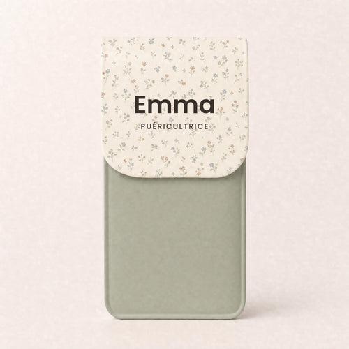 Pochette Fleurs des champs personnalisée « Emma · Puéricultrice »