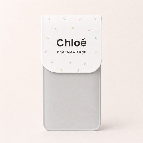 Pochette Gélules pastel personnalisée « Chloé · Pharmacienne »