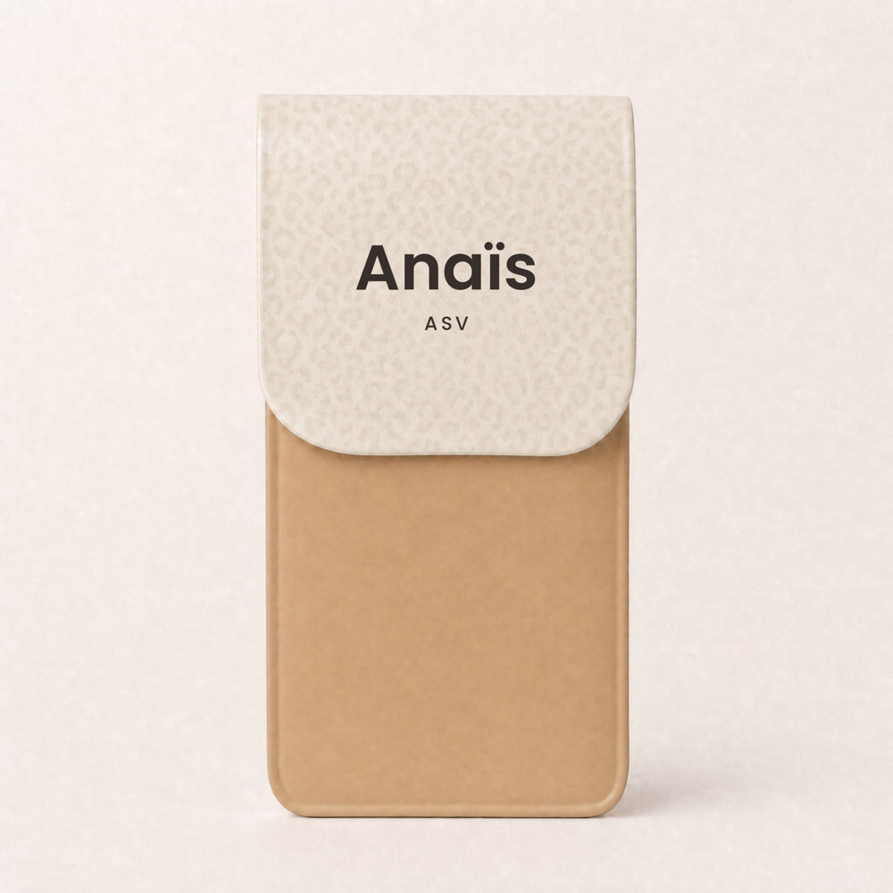 Pochette Léopard doux personnalisée « Anaïs · ASV »